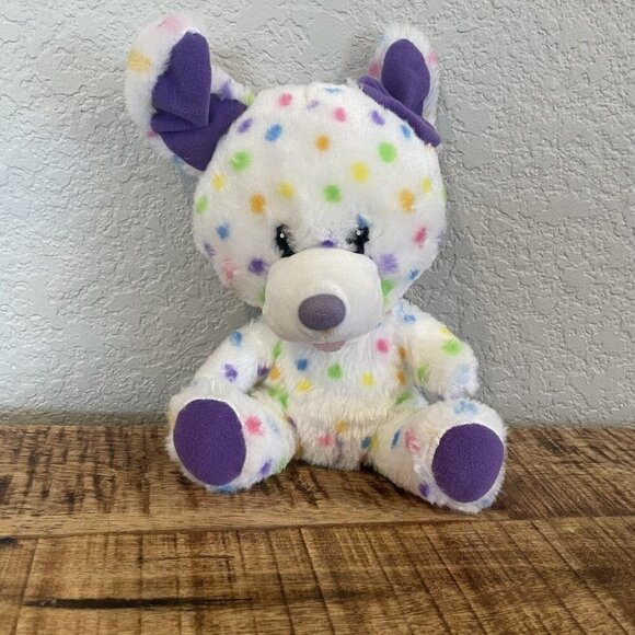 Build-a-Bear Buddies Smallfry Confetti Dog Puppy Plush Stuffed Toy Purple Ear 7" - Picture 2 of 10